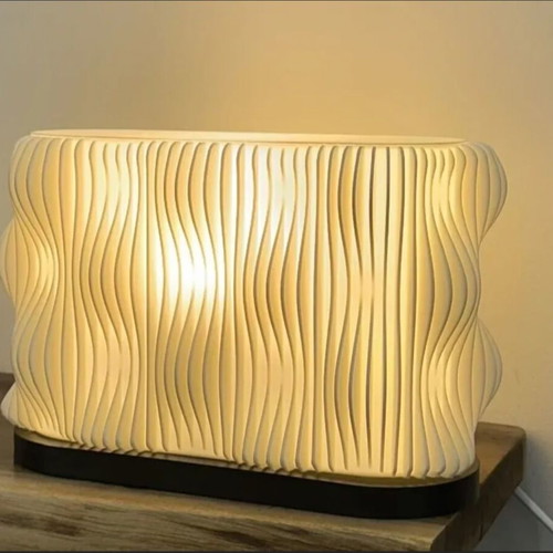 Lamp Wave Lines new modern 3D printed table lamp