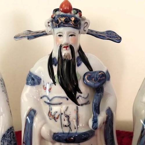 Porcelain figures of Chinese deities set of 3, new