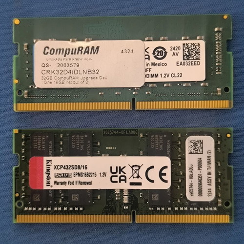 DDR4 32GB Kit (2x16GB) SODIMM μνήμη RAM laptop σαν καινούργιο