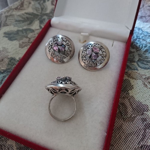 Vintage jewelry set silver 925 like new with stones