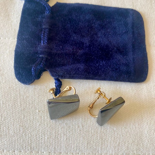 Vintage cufflinks in gray metallic color like new