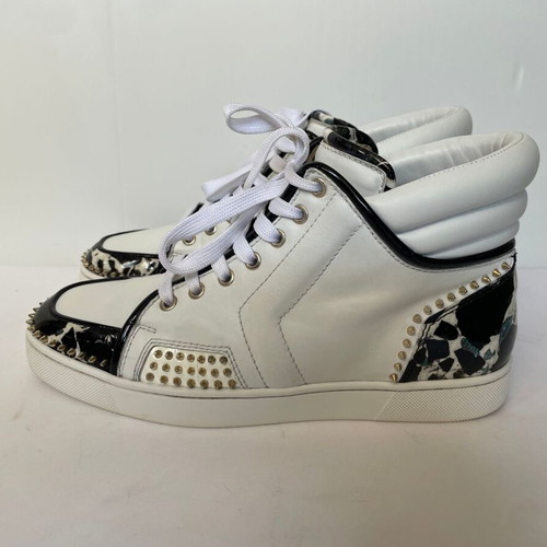 Christian Louboutin men's leather shoes used, sporty white, size 41
