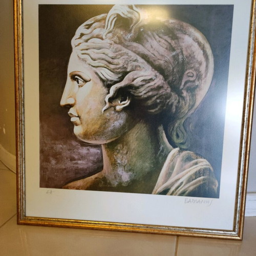 Varlamis painting like new, authentic signed copy with frame