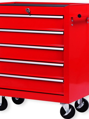 Masko Rolling Tool Cabinet with 5 Drawers Metal Lockable