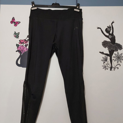 Crivit sports leggings used with calf transparency black size M
