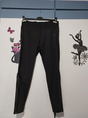 Crivit sports leggings used with calf transparency black size M