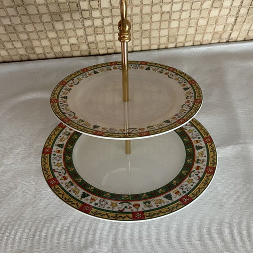 Christinholm Porcelain Christmas Two-Tier Serving Stand like new