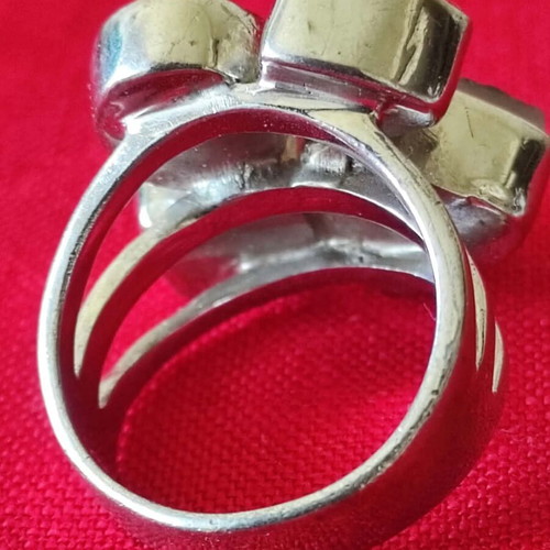 Silver ring 925 with four different gemstones like new