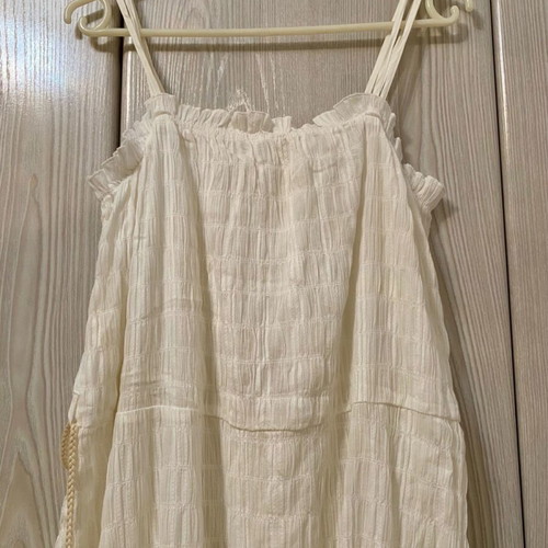 Long dress new, white, size M 38 10, cotton with viscose lining