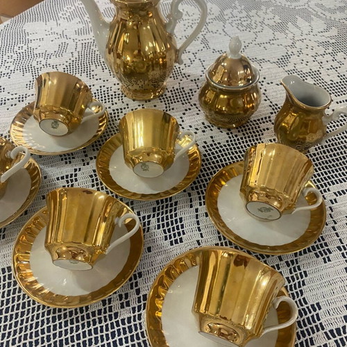 Wunsiedel Bavaria vintage porcelain coffee set like new, 15 pieces