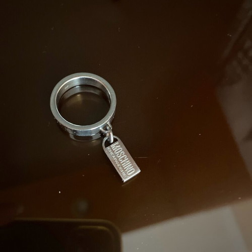 Stainless steel ring women's like new with Moschino detail