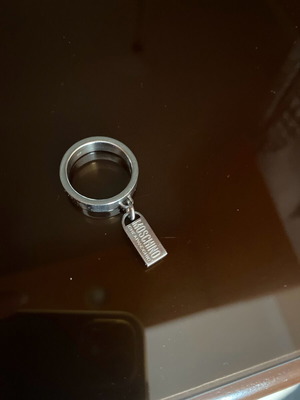 Stainless steel ring women's like new with Moschino detail