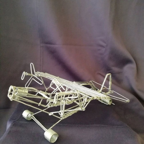 Handmade airplane made of hard wire like new