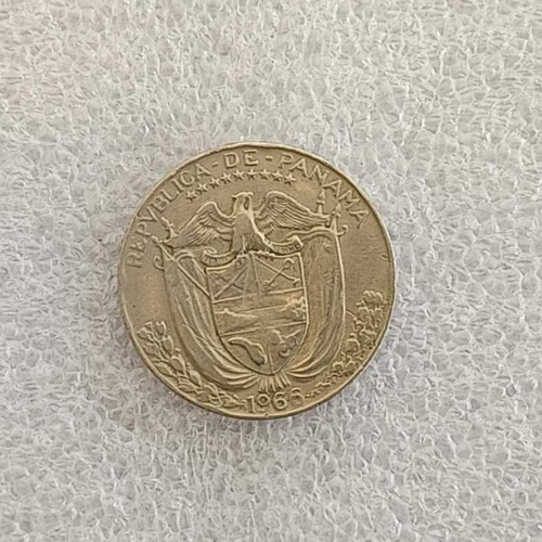 Panama ¼ Balboa Coin used, 1966 copper-nickel clad