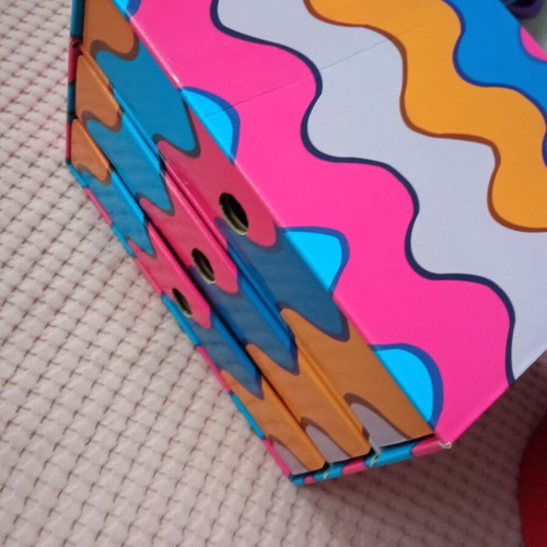 Storage box like new with three drawers, paper