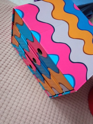 Storage box like new with three drawers, paper
