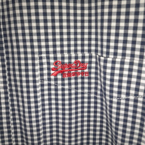 Superdry shirt checked blue white used, XXL