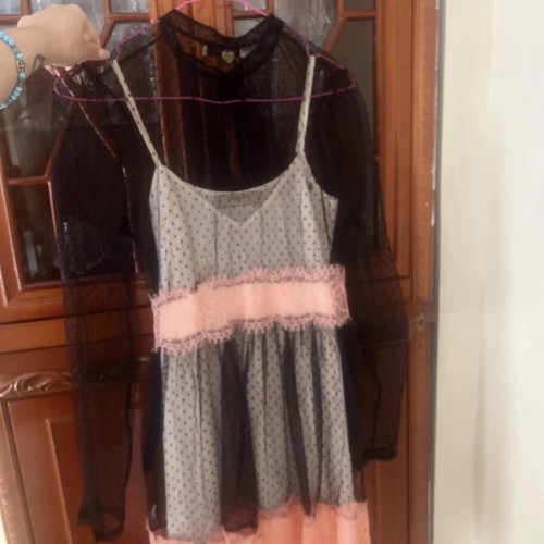 Twinset dress black and pink, size S/M
