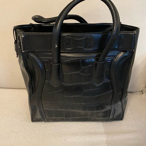 Celine black hand bag used with corner wear
