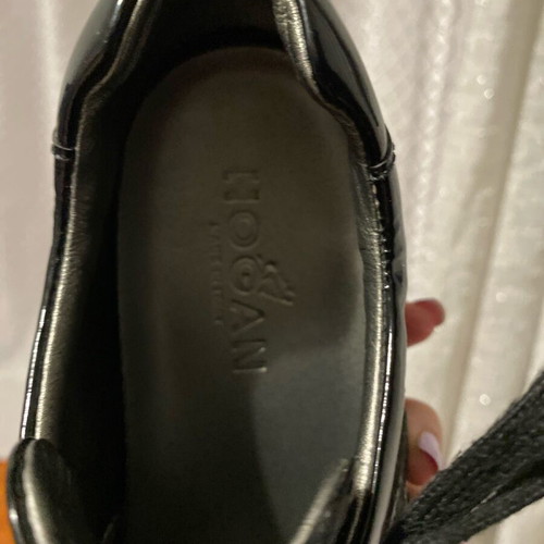 Hogan athletic shoes size 36.5 like new, black and gray patent leather