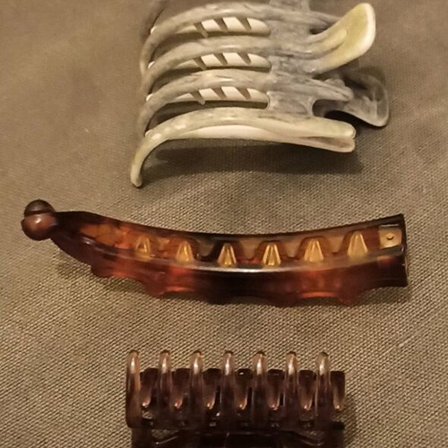 Hair clips brown like new, pack of 5