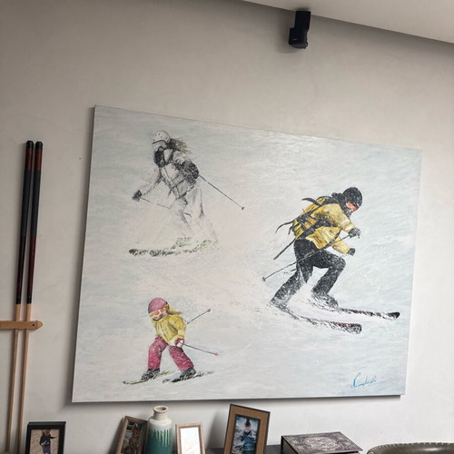 Oil painting like new, snowy ski landscape by Natasha Nikoletou