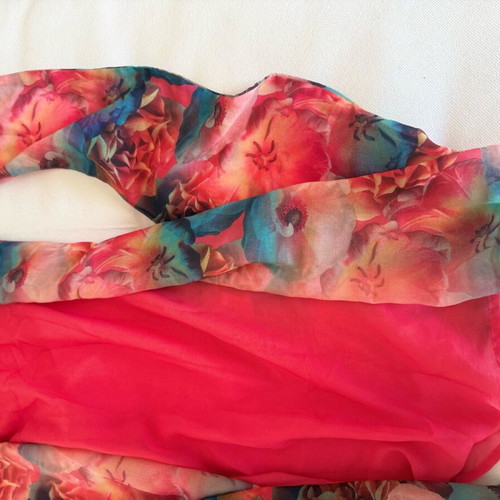 Calzedonia kimono mini dress used, tropical, colorful, transparent sleeves
