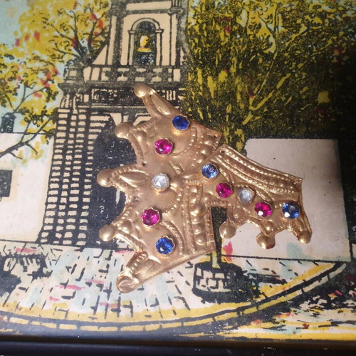 Lithograph poster "Η εν Κρεμαστή Ρόδου, Θαυματουργός Παναγία η Καθολική" used