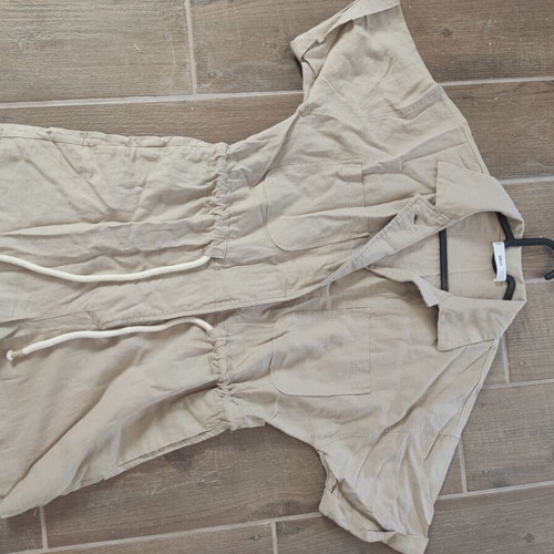 Mango linen playsuit jumpsuit Safari beige Boho chic XS like new