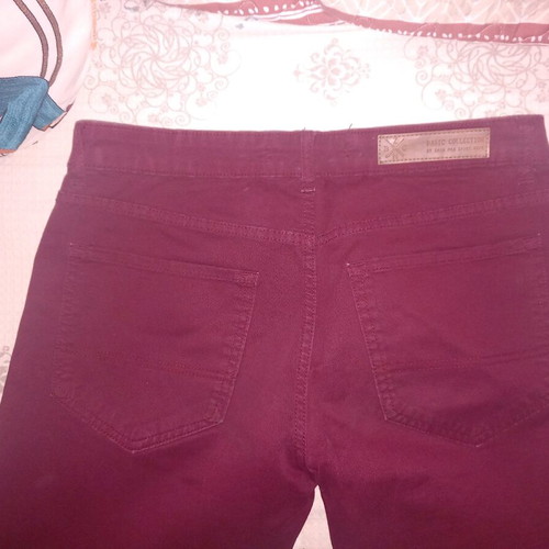 Zara men's pants used, fabric, size 42, red
