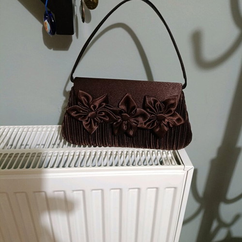 Velvet brown shoulder bag like new with two carrying options
