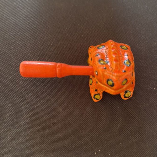 Handmade African Wooden Guitar Frog design, new, red color