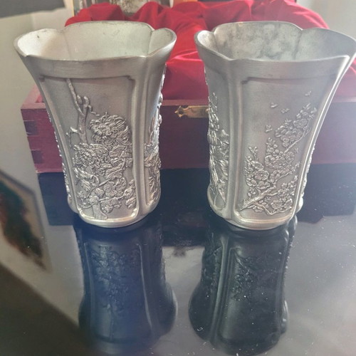 Roual Selangor Pewter Four Season Chinese glasses