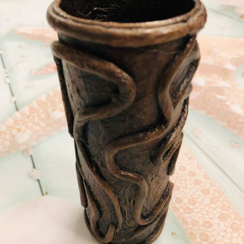 Decorative pigskin cup for office new, 6x14 cm