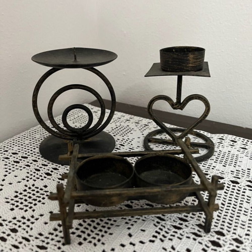 Candlesticks set of 3 pieces like new
