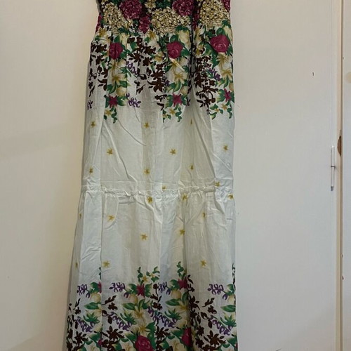 CLL No strapless dress M long new, white multicolor