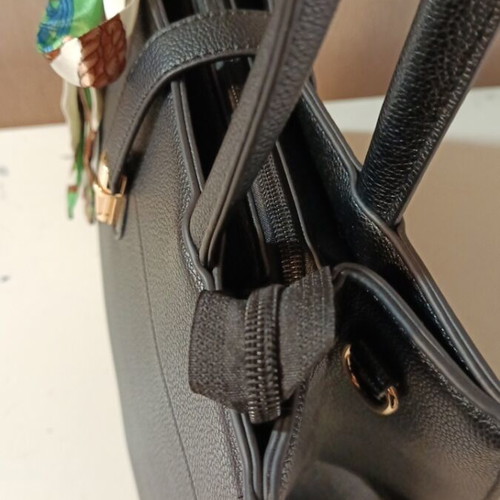 Women's shoulder bag new, black, with three large compartments