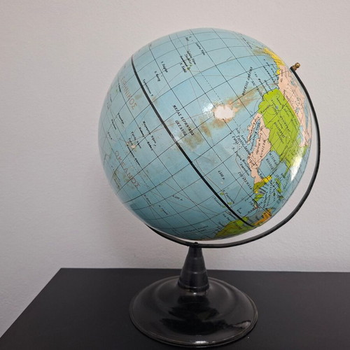 Retro Greek globe vintage 1970s used with Greek labeling