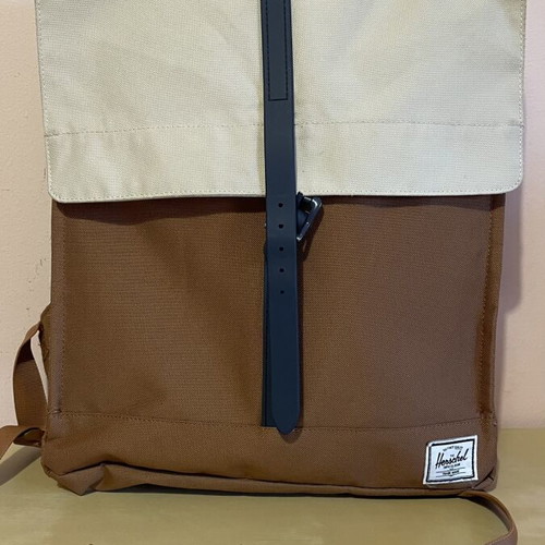 Herschel backpack brown and beige with blue strap