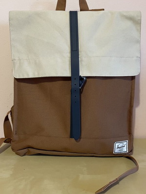 Herschel backpack brown and beige with blue strap