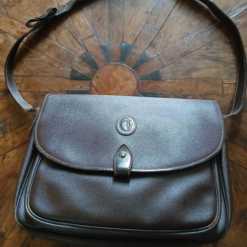 Trussardi vintage crossbody bag used, brown with flap