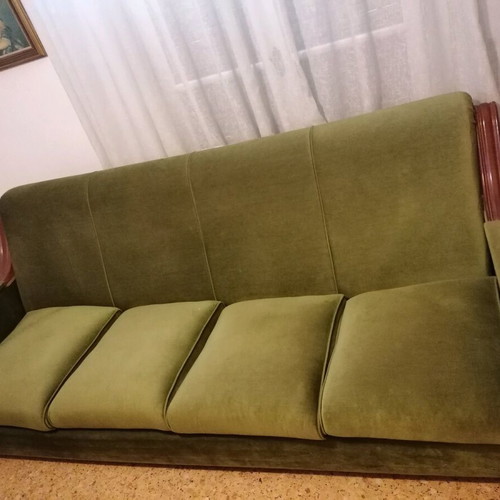 Four-seater sofa used, convertible to bed