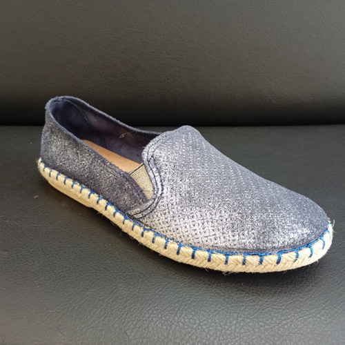 Espadrilles Ace blue genuine leather made in Spain