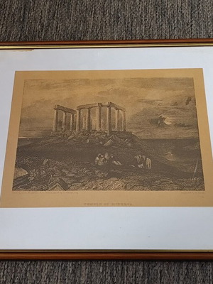 Vintage frame 90s Sounio - Temple of Poseidon used (Engraving)