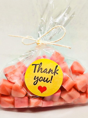 Handmade soy wax melts 50 small hearts rose scent