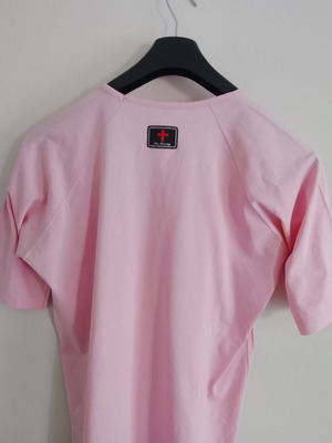 Men's short-sleeve Crossover shirt new, pink, size M