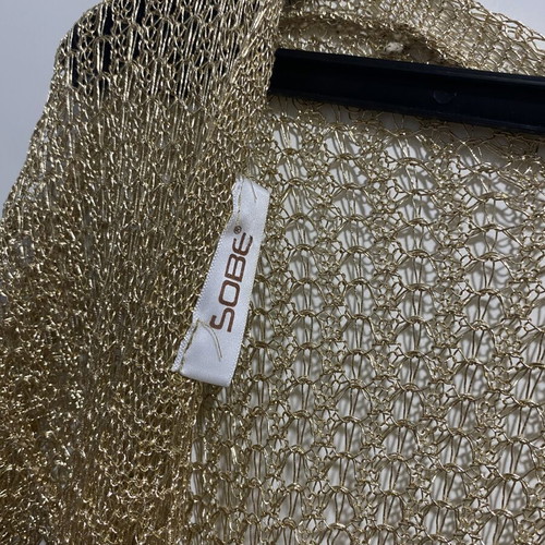 Open Back Perforated Cardigan one size new, gold color