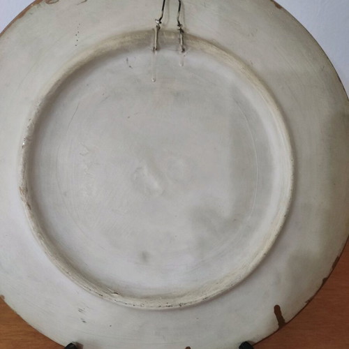 Ceramic decorative plate used, handmade painting