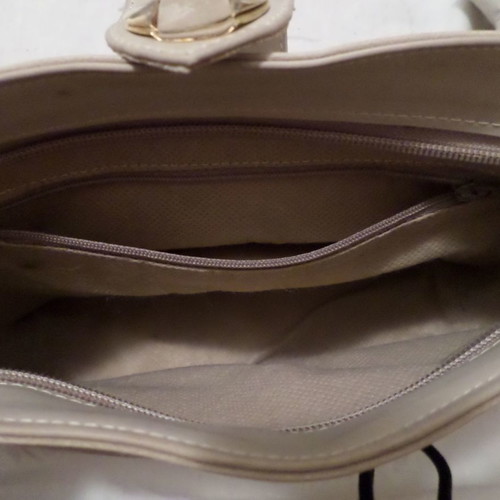 Women's suede clutch bag beige new