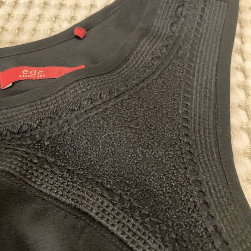Esprit dress black like new with embroidery and beaded belt